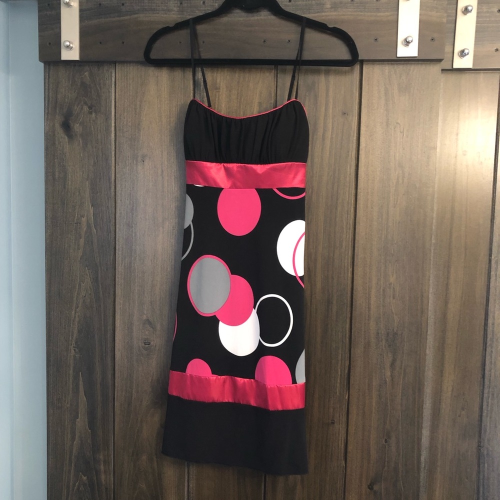 Polka Dot Tie Back Spaghetti Strap Dress